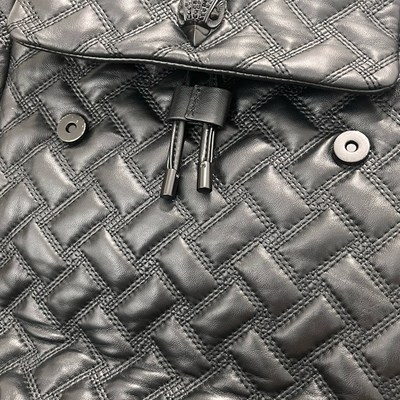 Kurt Geiger Black Quilted Backpack - Picture 7 of 10